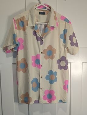 Island Haze Mens Floral Shirt Size L
